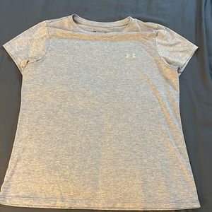 Under armor womens light gray/blue short sleeve large